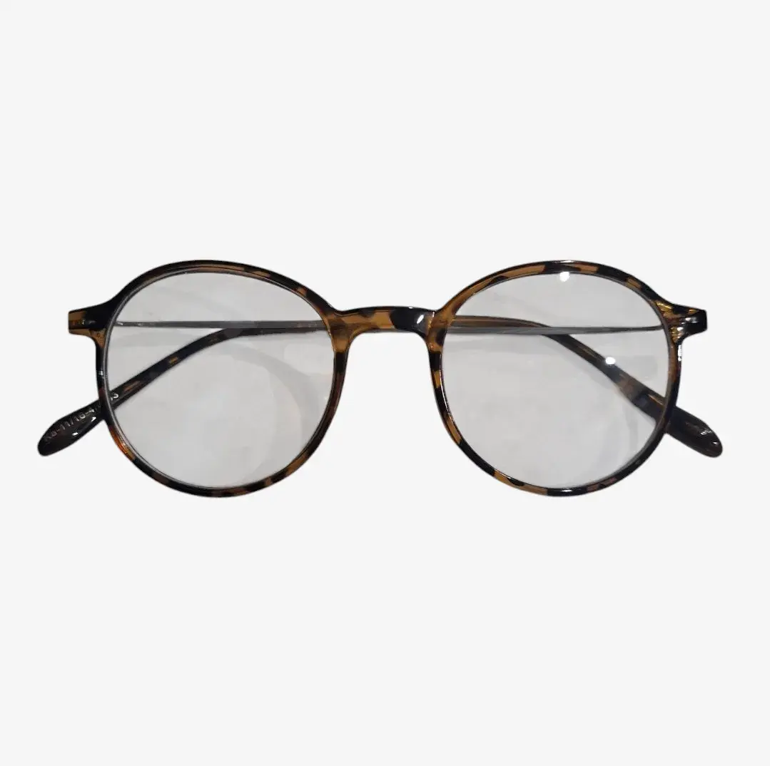 Kacamata Anti Radiasi Leopard Bulat Tangkai Elastis Unisex Transaparan 004