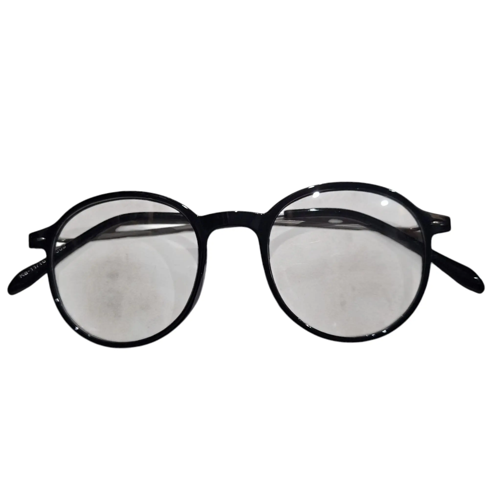 Kacamata Anti Radiasi Hitam Bulat Tangkai Elastis Unisex Transaparan 004