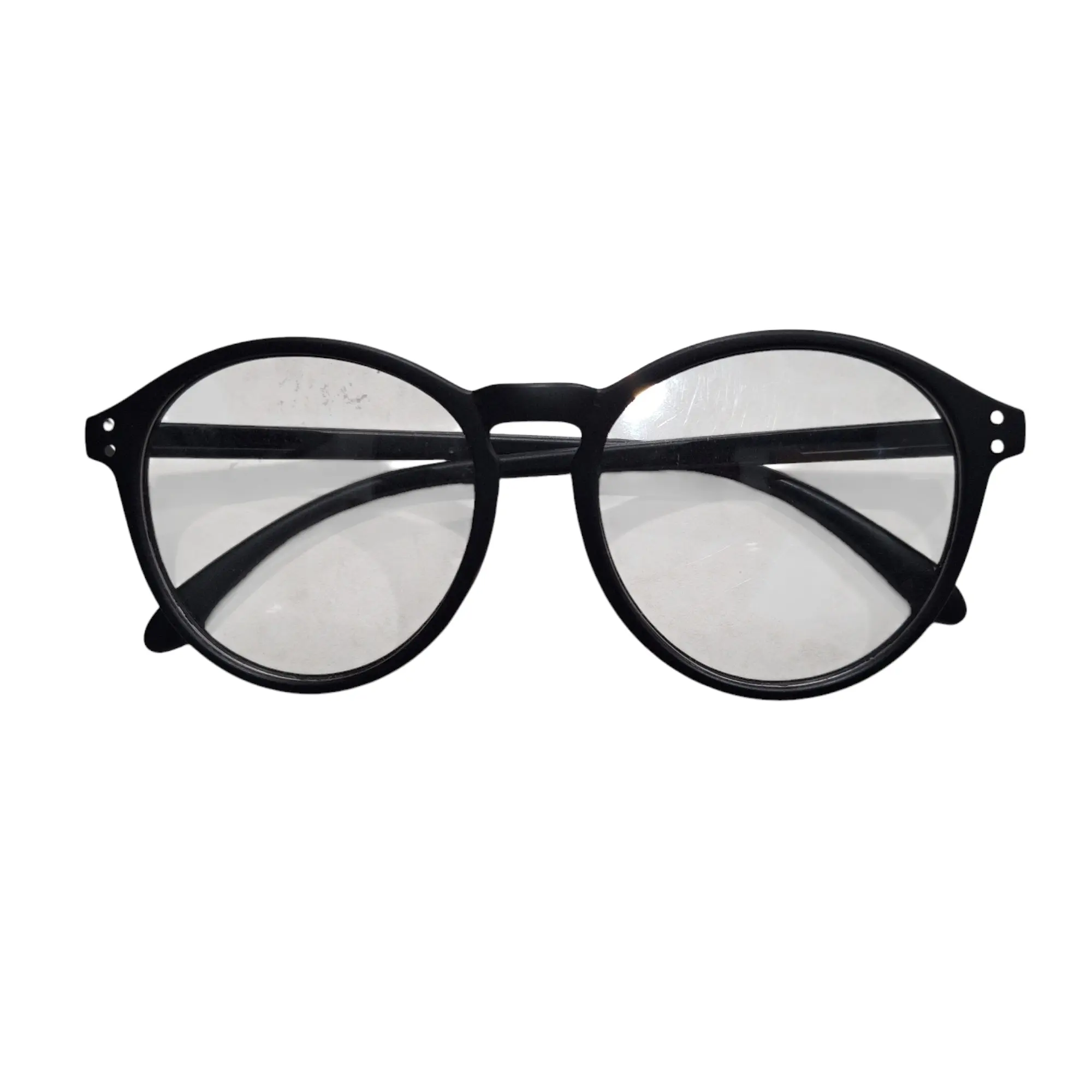 kacamata anti radiasi bulat frame hitam doff 008